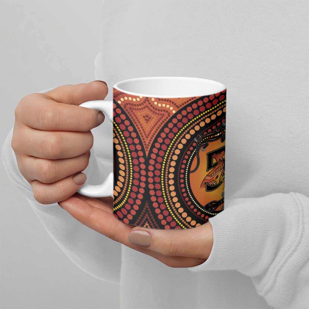 NAIDOC Week 2026 Personalised Ceramic Mug 50 Years of Deadly Lizard Kangaroo Aboriginal Art