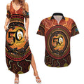 NAIDOC Week 2026 Personalised Couples Matching Summer Maxi Dress and Hawaiian Shirt 50 Years of Deadly Lizard Kangaroo Aboriginal Art