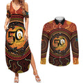 NAIDOC Week 2026 Personalised Couples Matching Summer Maxi Dress and Long Sleeve Button Shirt 50 Years of Deadly Lizard Kangaroo Aboriginal Art