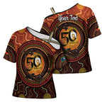 NAIDOC Week 2026 Personalised Cross Shoulder Shirt 50 Years of Deadly Lizard Kangaroo Aboriginal Art