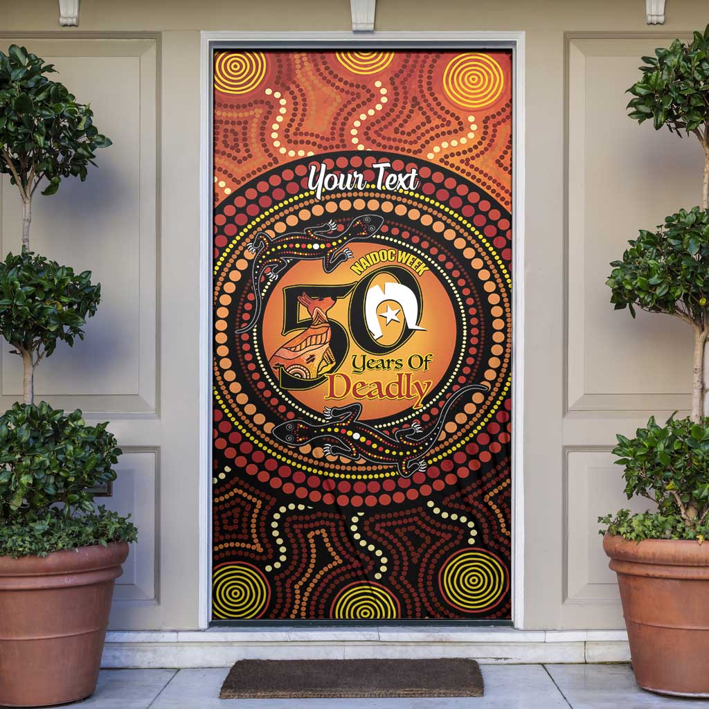 NAIDOC Week 2026 Personalised Door Cover 50 Years of Deadly Lizard Kangaroo Aboriginal Art