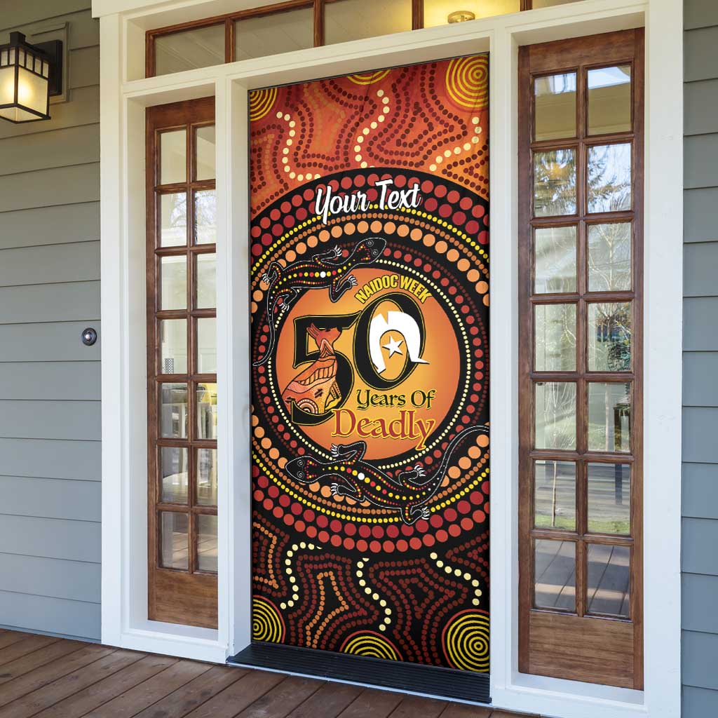 NAIDOC Week 2026 Personalised Door Cover 50 Years of Deadly Lizard Kangaroo Aboriginal Art