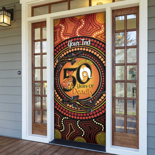 NAIDOC Week 2026 Personalised Door Cover 50 Years of Deadly Lizard Kangaroo Aboriginal Art