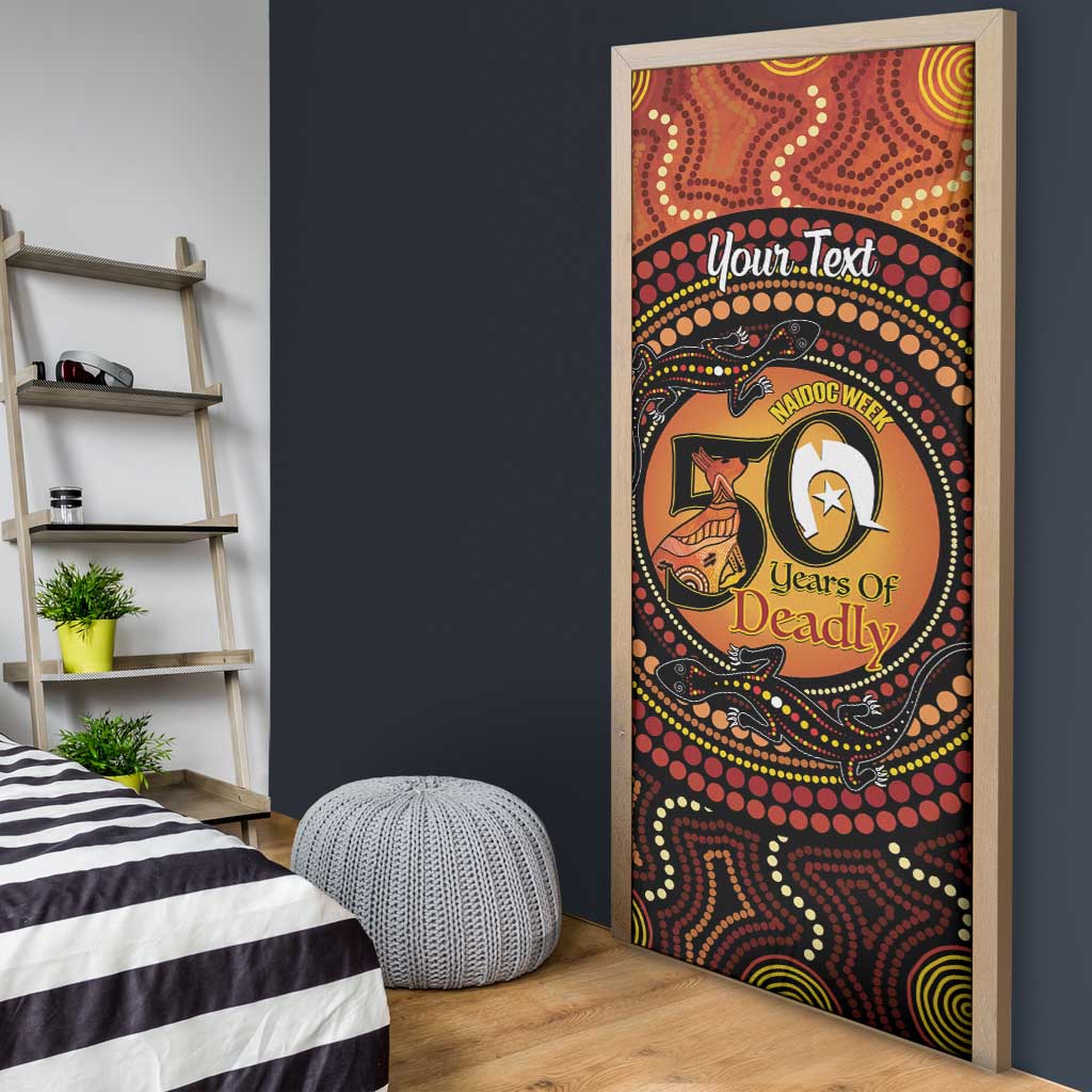 NAIDOC Week 2026 Personalised Door Cover 50 Years of Deadly Lizard Kangaroo Aboriginal Art