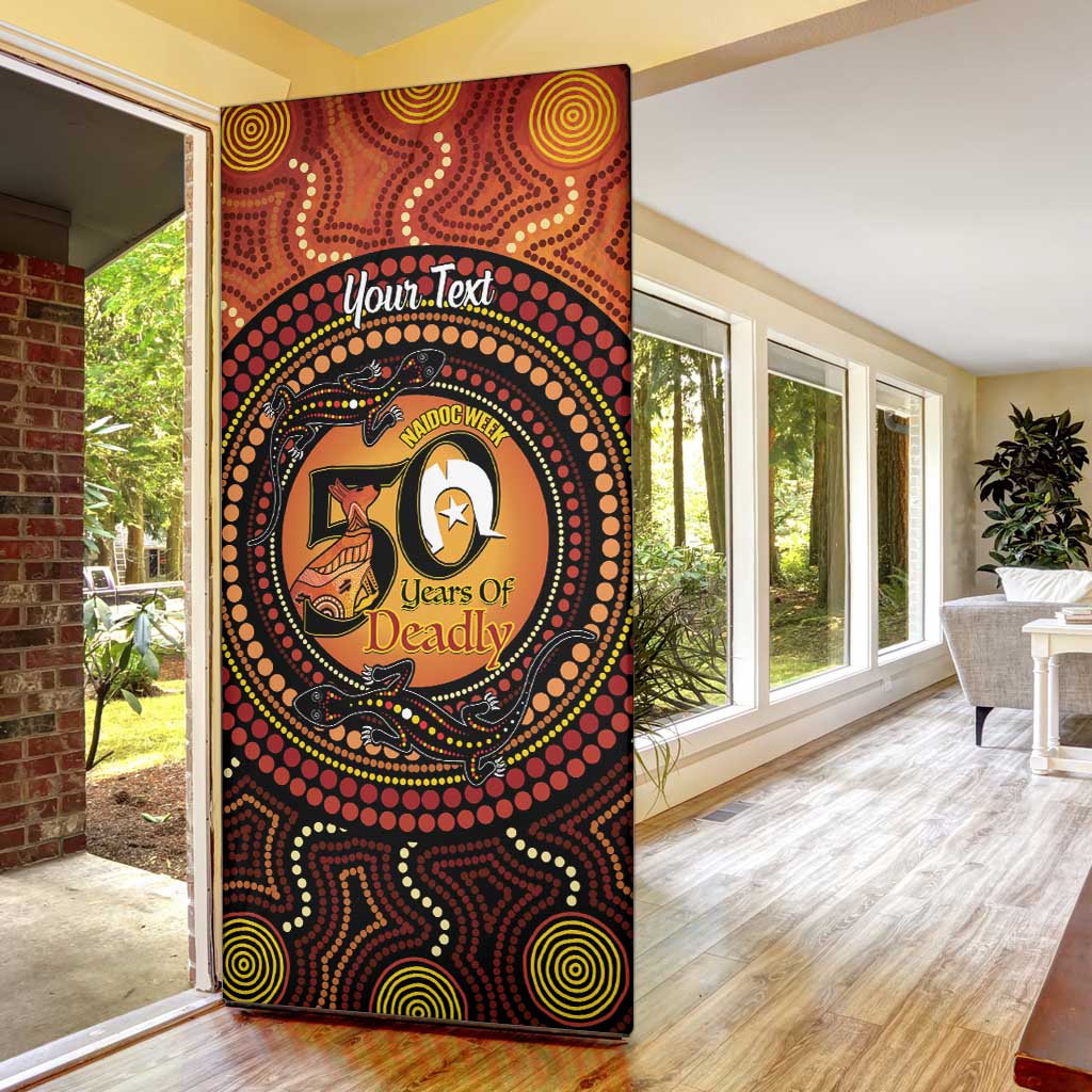 NAIDOC Week 2026 Personalised Door Cover 50 Years of Deadly Lizard Kangaroo Aboriginal Art