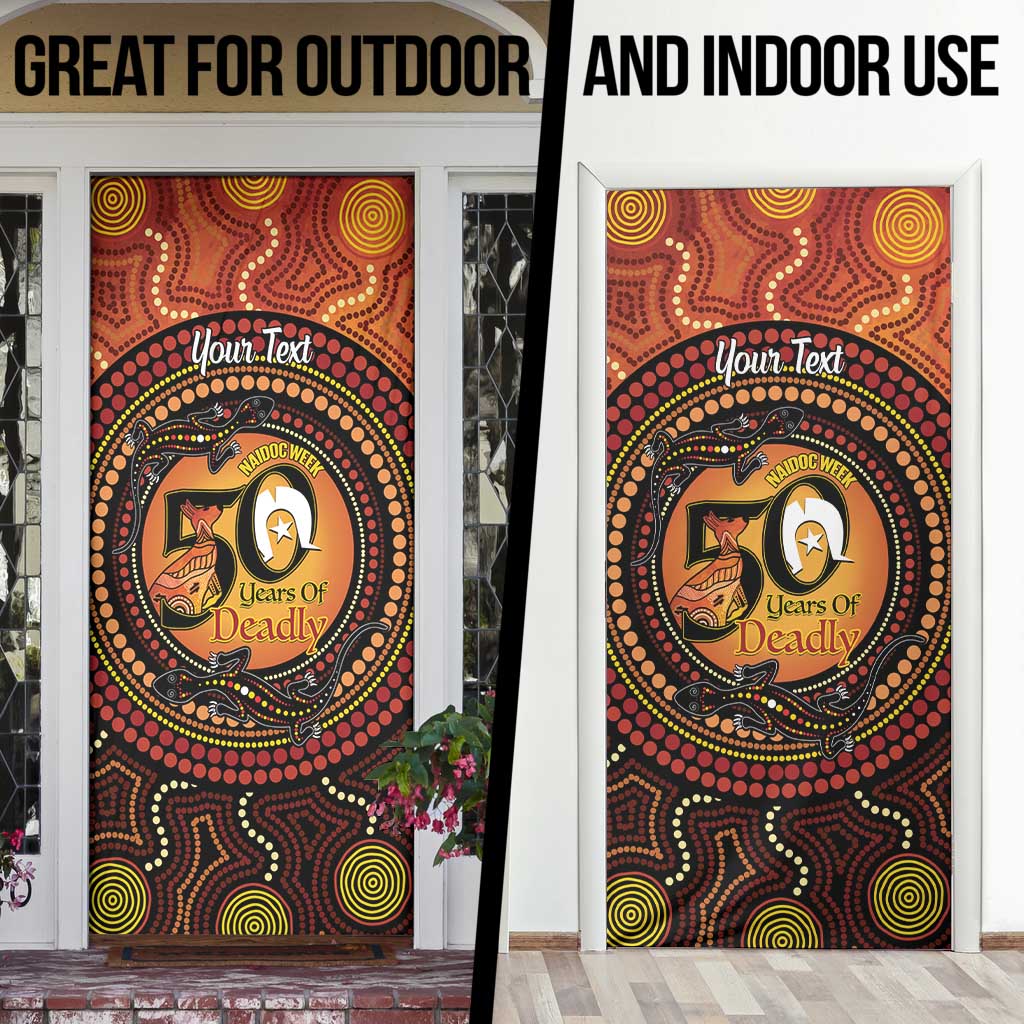 NAIDOC Week 2026 Personalised Door Cover 50 Years of Deadly Lizard Kangaroo Aboriginal Art