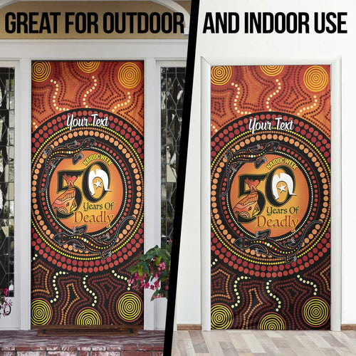 NAIDOC Week 2026 Personalised Door Cover 50 Years of Deadly Lizard Kangaroo Aboriginal Art