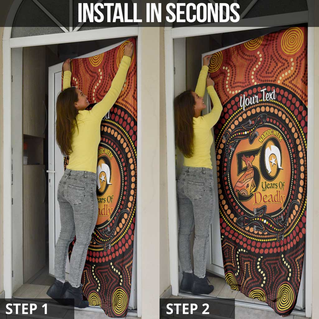 NAIDOC Week 2026 Personalised Door Cover 50 Years of Deadly Lizard Kangaroo Aboriginal Art