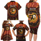 NAIDOC Week 2026 Personalised Family Matching Long Sleeve Bodycon Dress and Hawaiian Shirt 50 Years of Deadly Lizard Kangaroo Aboriginal Art