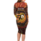 NAIDOC Week 2026 Personalised Family Matching Long Sleeve Bodycon Dress and Hawaiian Shirt 50 Years of Deadly Lizard Kangaroo Aboriginal Art