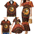 NAIDOC Week 2026 Personalised Family Matching Mermaid Dress and Hawaiian Shirt 50 Years of Deadly Lizard Kangaroo Aboriginal Art