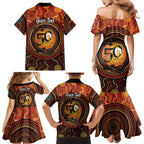 NAIDOC Week 2026 Personalised Family Matching Mermaid Dress and Hawaiian Shirt 50 Years of Deadly Lizard Kangaroo Aboriginal Art