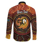 NAIDOC Week 2026 Personalised Family Matching Off Shoulder Maxi Dress and Hawaiian Shirt 50 Years of Deadly Lizard Kangaroo Aboriginal Art