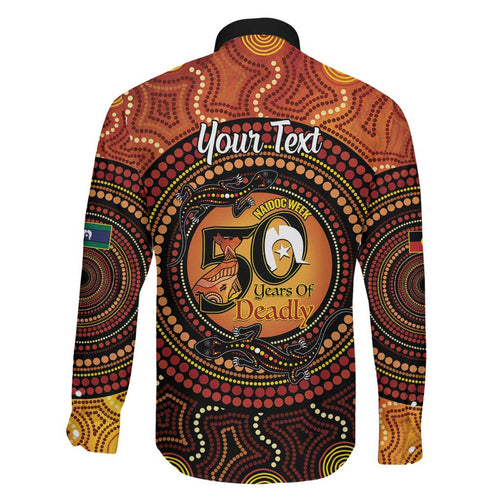 NAIDOC Week 2026 Personalised Family Matching Off Shoulder Maxi Dress and Hawaiian Shirt 50 Years of Deadly Lizard Kangaroo Aboriginal Art