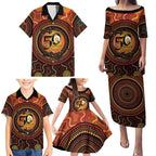 NAIDOC Week 2026 Personalised Family Matching Puletasi and Hawaiian Shirt 50 Years of Deadly Lizard Kangaroo Aboriginal Art
