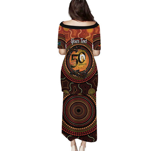 NAIDOC Week 2026 Personalised Family Matching Puletasi and Hawaiian Shirt 50 Years of Deadly Lizard Kangaroo Aboriginal Art