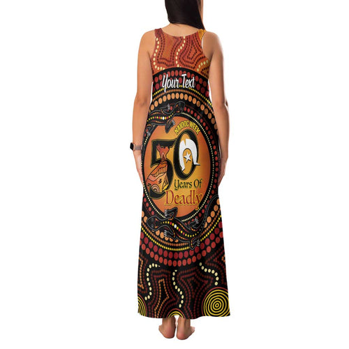 NAIDOC Week 2026 Personalised Family Matching Tank Maxi Dress and Hawaiian Shirt 50 Years of Deadly Lizard Kangaroo Aboriginal Art
