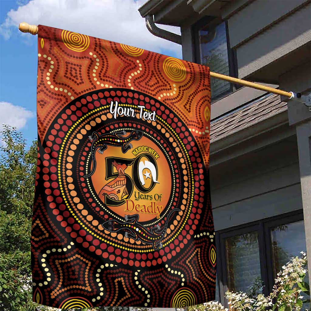 NAIDOC Week 2026 Personalised Garden Flag 50 Years of Deadly Lizard Kangaroo Aboriginal Art