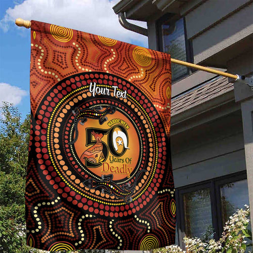 NAIDOC Week 2026 Personalised Garden Flag 50 Years of Deadly Lizard Kangaroo Aboriginal Art