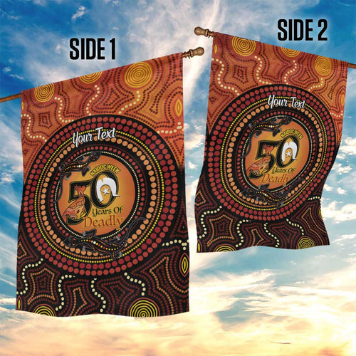NAIDOC Week 2026 Personalised Garden Flag 50 Years of Deadly Lizard Kangaroo Aboriginal Art