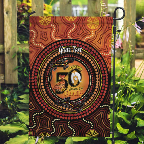 NAIDOC Week 2026 Personalised Garden Flag 50 Years of Deadly Lizard Kangaroo Aboriginal Art