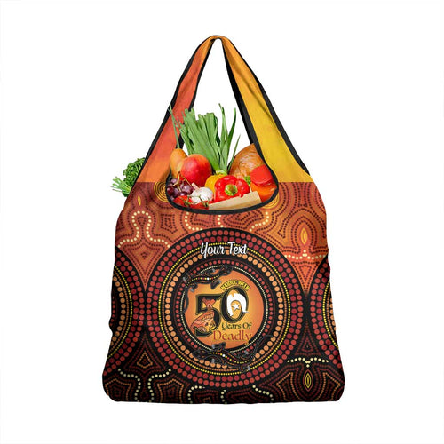NAIDOC Week 2026 Personalised Grocery Bag 50 Years of Deadly Lizard Kangaroo Aboriginal Art