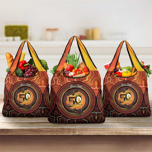 NAIDOC Week 2026 Personalised Grocery Bag 50 Years of Deadly Lizard Kangaroo Aboriginal Art