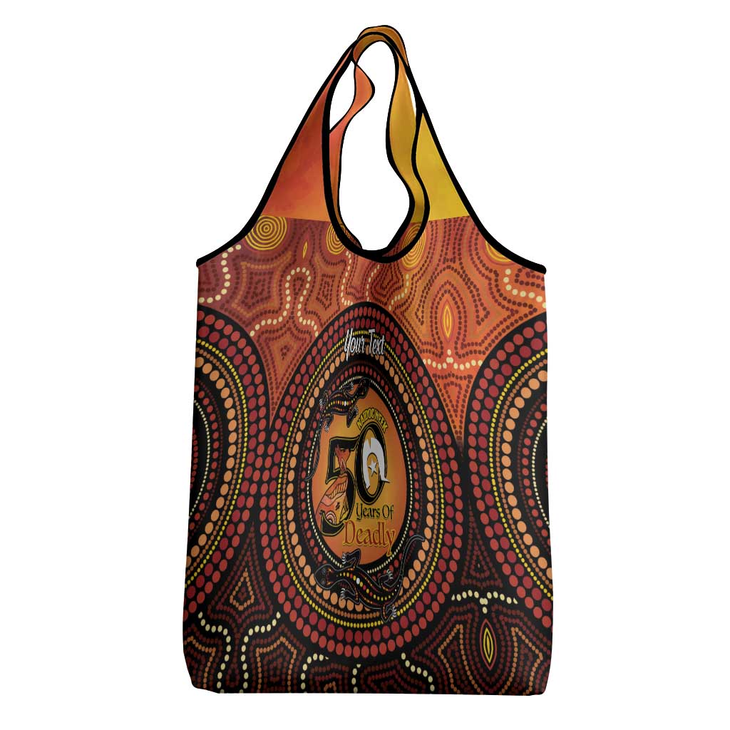 NAIDOC Week 2026 Personalised Grocery Bag 50 Years of Deadly Lizard Kangaroo Aboriginal Art