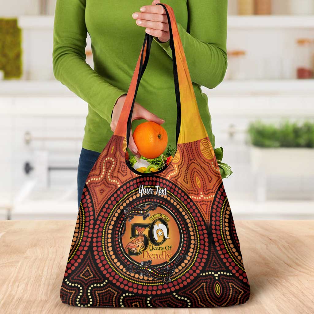 NAIDOC Week 2026 Personalised Grocery Bag 50 Years of Deadly Lizard Kangaroo Aboriginal Art