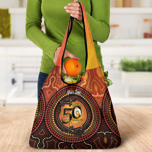 NAIDOC Week 2026 Personalised Grocery Bag 50 Years of Deadly Lizard Kangaroo Aboriginal Art