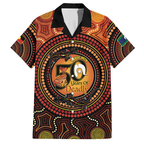 NAIDOC Week 2026 Personalised Hawaiian Shirt 50 Years of Deadly Lizard Kangaroo Aboriginal Art