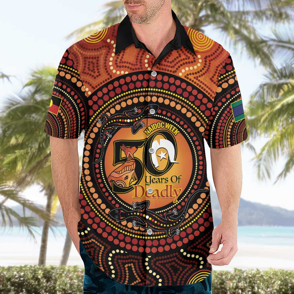 NAIDOC Week 2026 Personalised Hawaiian Shirt 50 Years of Deadly Lizard Kangaroo Aboriginal Art