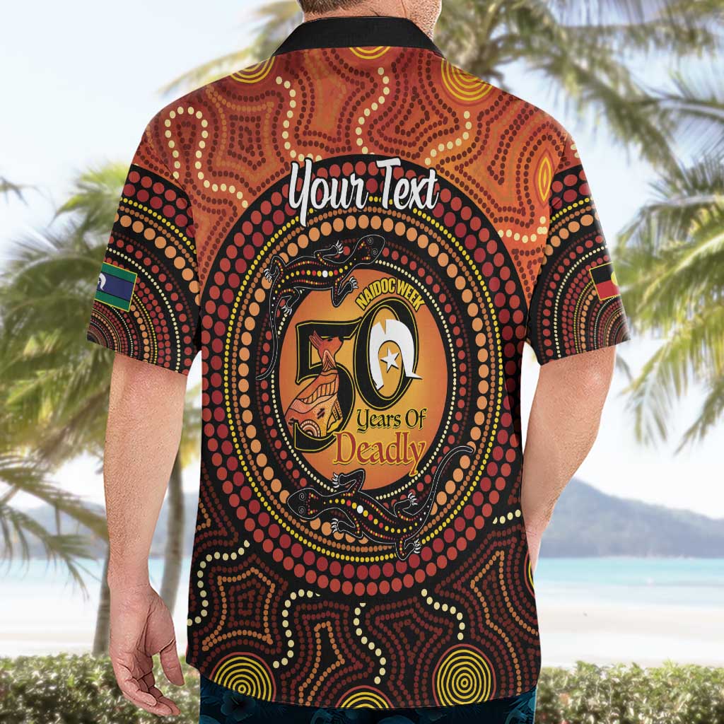 NAIDOC Week 2026 Personalised Hawaiian Shirt 50 Years of Deadly Lizard Kangaroo Aboriginal Art