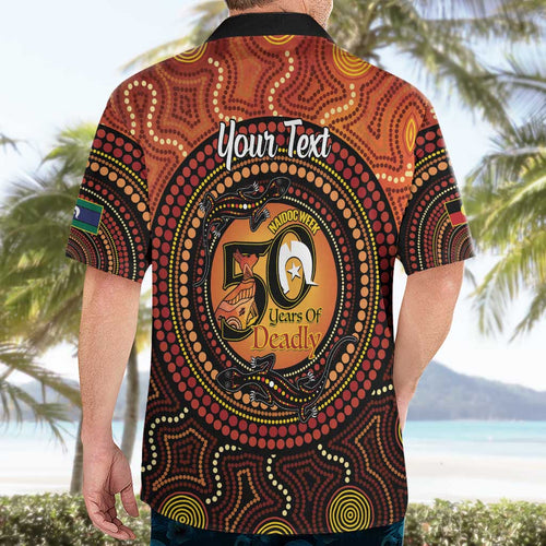 NAIDOC Week 2026 Personalised Hawaiian Shirt 50 Years of Deadly Lizard Kangaroo Aboriginal Art