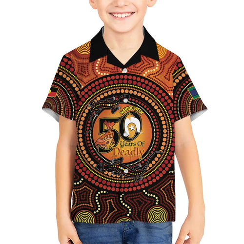 NAIDOC Week 2026 Personalised Hawaiian Shirt 50 Years of Deadly Lizard Kangaroo Aboriginal Art