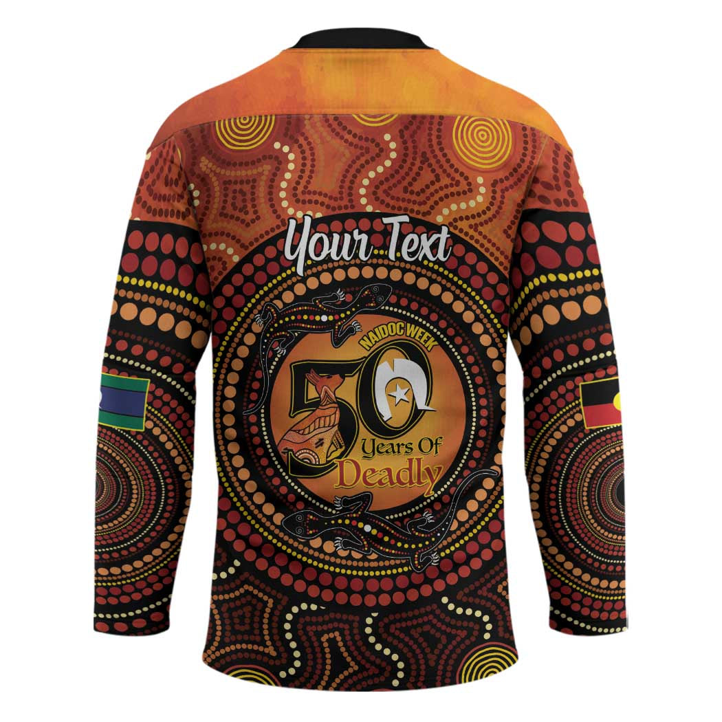 NAIDOC Week 2026 Personalised Hockey Jersey 50 Years of Deadly Lizard Kangaroo Aboriginal Art
