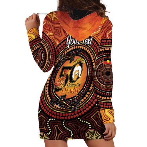 NAIDOC Week 2026 Personalised Hoodie Dress 50 Years of Deadly Lizard Kangaroo Aboriginal Art