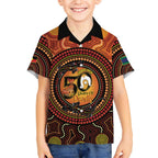NAIDOC Week 2026 Personalised Kid Hawaiian Shirt 50 Years of Deadly Lizard Kangaroo Aboriginal Art