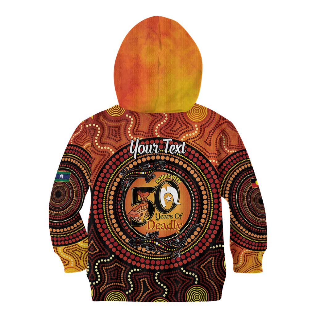 NAIDOC Week 2026 Personalised Kid Hoodie 50 Years of Deadly Lizard Kangaroo Aboriginal Art