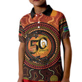 NAIDOC Week 2026 Personalised Kid Polo Shirt 50 Years of Deadly Lizard Kangaroo Aboriginal Art