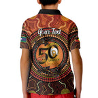 NAIDOC Week 2026 Personalised Kid Polo Shirt 50 Years of Deadly Lizard Kangaroo Aboriginal Art
