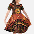 NAIDOC Week 2026 Personalised Kid Short Sleeve Dress 50 Years of Deadly Lizard Kangaroo Aboriginal Art