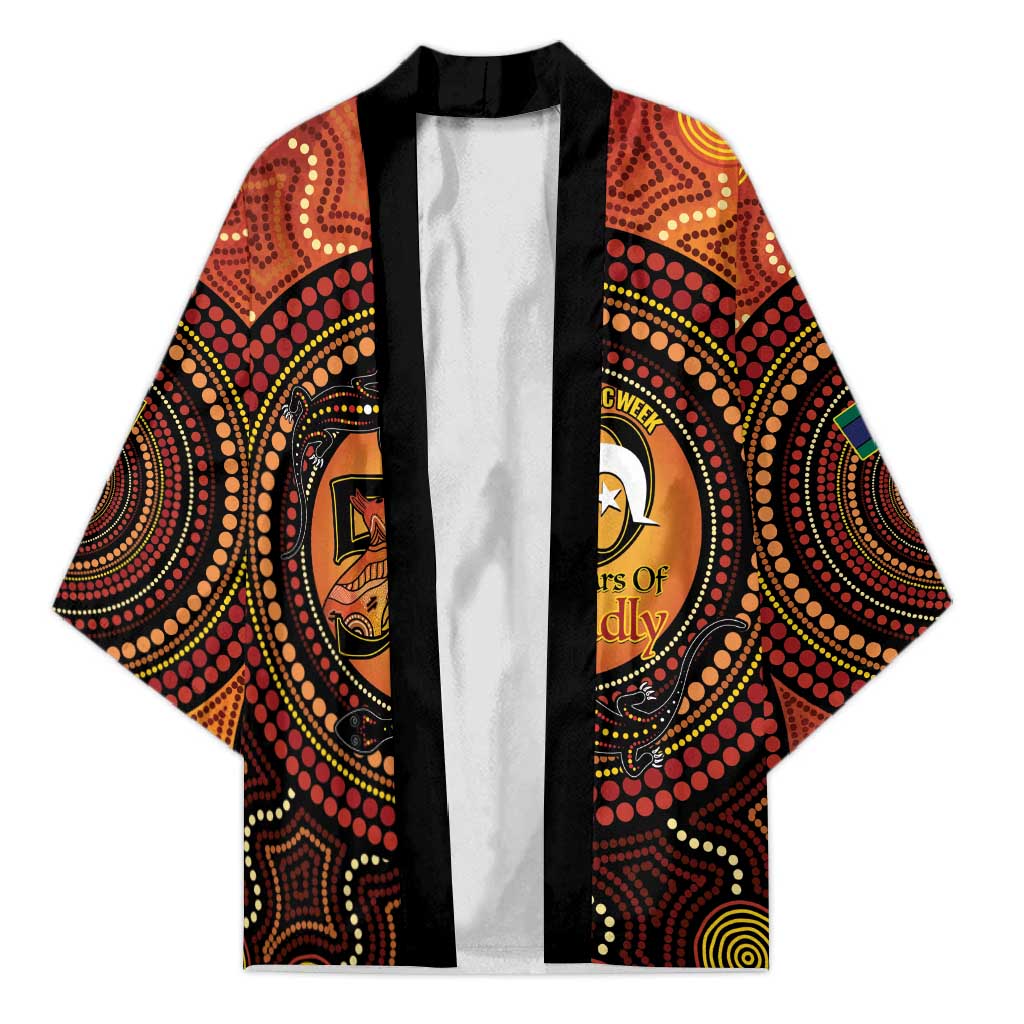 NAIDOC Week 2026 Personalised Kimono 50 Years of Deadly Lizard Kangaroo Aboriginal Art