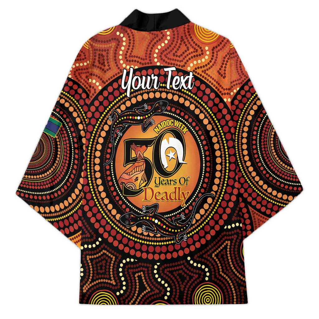 NAIDOC Week 2026 Personalised Kimono 50 Years of Deadly Lizard Kangaroo Aboriginal Art