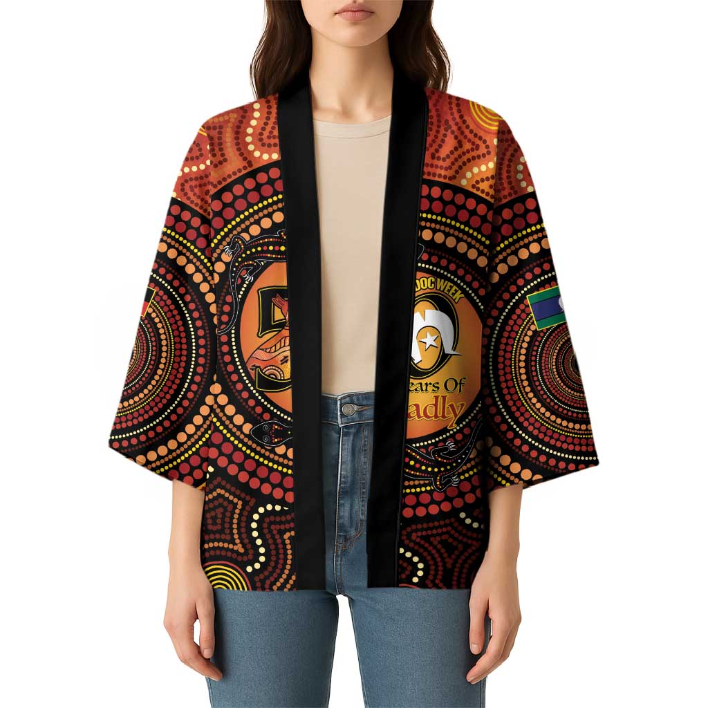 NAIDOC Week 2026 Personalised Kimono 50 Years of Deadly Lizard Kangaroo Aboriginal Art