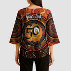 NAIDOC Week 2026 Personalised Kimono Sleeve Blouse 50 Years of Deadly Lizard Kangaroo Aboriginal Art
