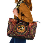 NAIDOC Week 2026 Personalised Leather Tote Bag 50 Years of Deadly Lizard Kangaroo Aboriginal Art