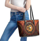 NAIDOC Week 2026 Personalised Leather Tote Bag 50 Years of Deadly Lizard Kangaroo Aboriginal Art