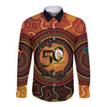 NAIDOC Week 2026 Personalised Long Sleeve Button Shirt 50 Years of Deadly Lizard Kangaroo Aboriginal Art