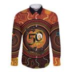 NAIDOC Week 2026 Personalised Long Sleeve Button Shirt 50 Years of Deadly Lizard Kangaroo Aboriginal Art